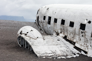 Image showing The abandoned wreck of a US military plane on Southern Iceland