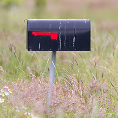 Image showing Rural mailbox on a metal post