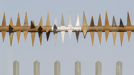 Image showing Spiked fence