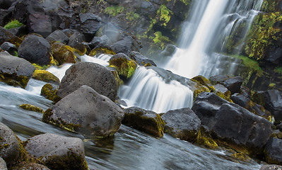 Image showing Close-up view of a water fall