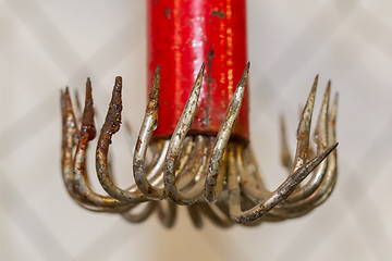 Image showing Old rusted fishing hook - Close-up