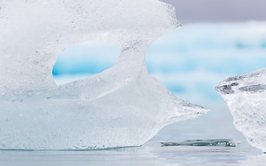 Image showing Close-up of melting ice in Jokulsarlon - Iceland