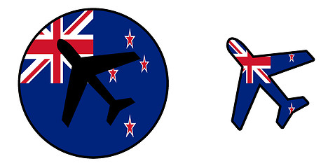 Image showing Nation flag - Airplane isolated - New Zealand
