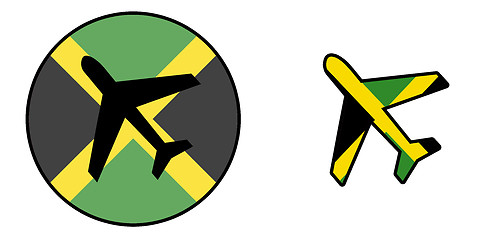 Image showing Nation flag - Airplane isolated - Jamaica