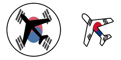 Image showing Nation flag - Airplane isolated - South Korea