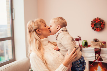 Image showing Happy family at christmas time