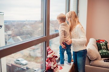 Image showing Happy family at christmas time