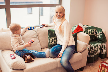 Image showing Happy family at christmas time