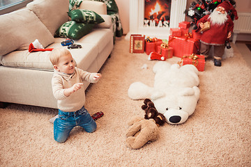 Image showing Happy family at christmas time