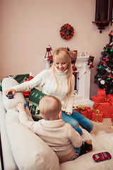 Image showing Happy family at christmas time