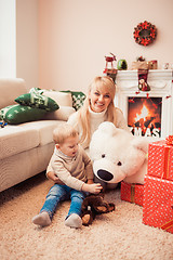 Image showing Happy family at christmas time