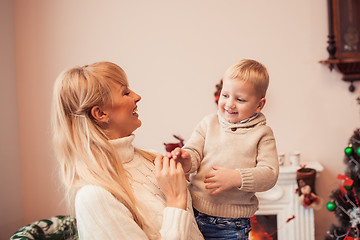 Image showing Happy family at christmas time