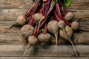 Image showing Beetroots on wooden background