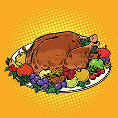 Image showing Fried Turkey dish on Thanksgiving day