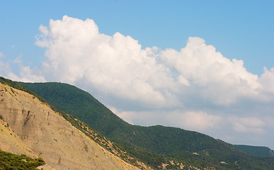 Image showing Hills with blue sky on background