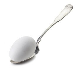 Image showing white egg in a spoon