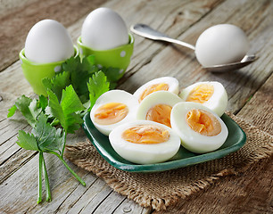 Image showing various boiled eggs