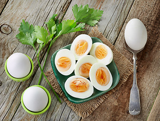 Image showing various boiled eggs