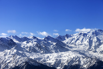 Image showing Snow winter mountains in nice sunny day