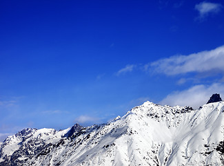 Image showing Snow mountain at sunny winter day.