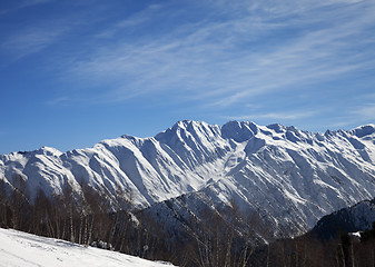 Image showing Sunlight snowy mountains in nice morning