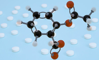 Image showing The molecular structure of aspirin