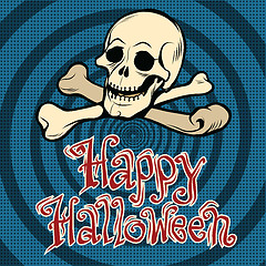 Image showing Happy Halloween skull and bones