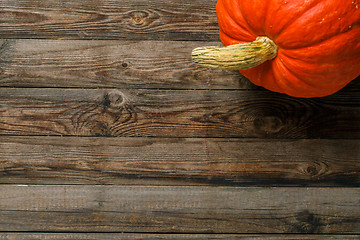 Image showing Pumpkin on old wooden table