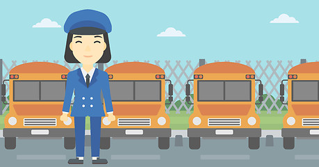 Image showing School bus driver vector illustration.