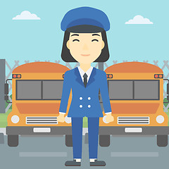 Image showing School bus driver vector illustration.