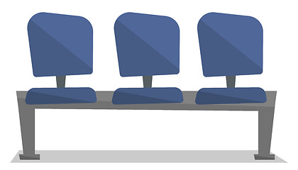 Image showing Row of blue chairs vector illustration.