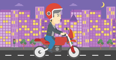 Image showing Man riding motorcycle vector illustration.