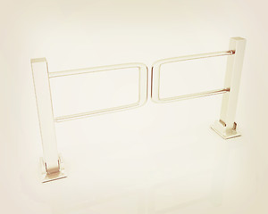 Image showing Three-dimensional image of the turnstile. 3D illustration. Vinta