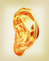 Image showing Ear gold. 3D illustration. Vintage style.