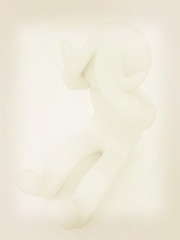 Image showing 3d personage with hands on face on white background. Series: hum