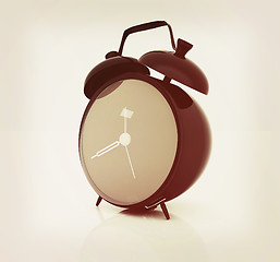 Image showing alarm clock . 3D illustration. Vintage style.
