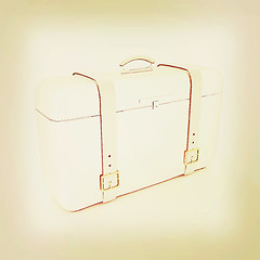 Image showing traveler\'s suitcase . 3D illustration. Vintage style.