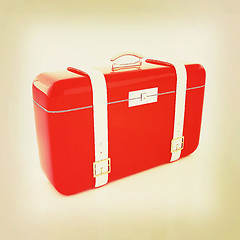 Image showing traveler\'s suitcase . 3D illustration. Vintage style.