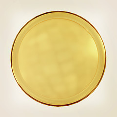 Image showing Golden Web button isolated on white background. 3D illustration.