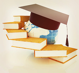 Image showing Global Education. 3D illustration. Vintage style.