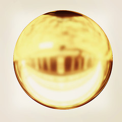 Image showing Gold Ball 3d render . 3D illustration. Vintage style.