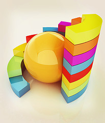 Image showing Abstract colorful structure with ball in the center . 3D illustr