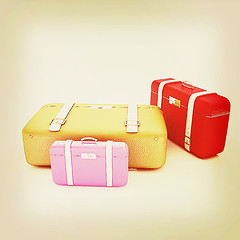 Image showing Traveler\'s suitcases. 3D illustration. Vintage style.