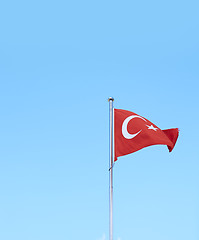 Image showing Turkish flag against sky background