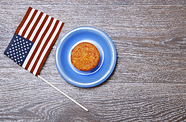 Image showing US flag and festive cake