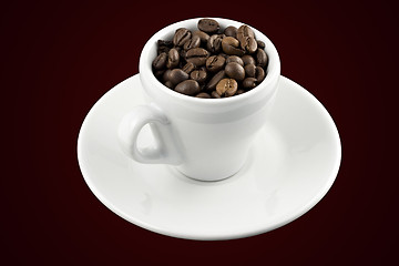 Image showing Classic white espresso cup with clipping path