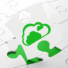 Image showing Cloud computing concept: Cloud on puzzle background