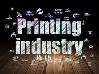 Image showing Manufacuring concept: Printing Industry in grunge dark room