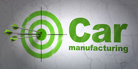 Image showing Industry concept: target and Car Manufacturing on wall background