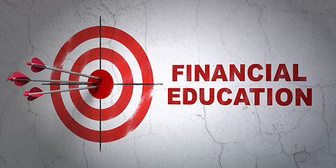 Image showing Learning concept: target and Financial Education on wall background